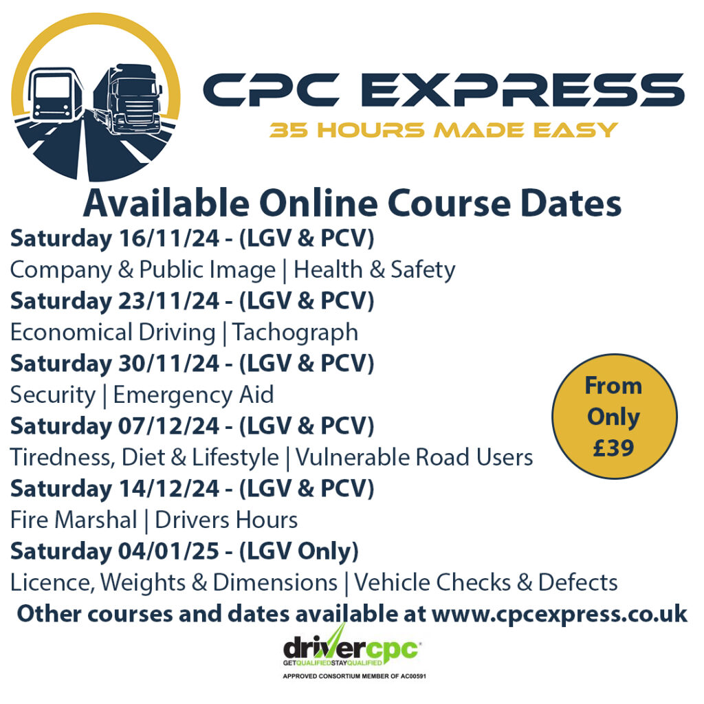 CPC Express November and December Schedule.