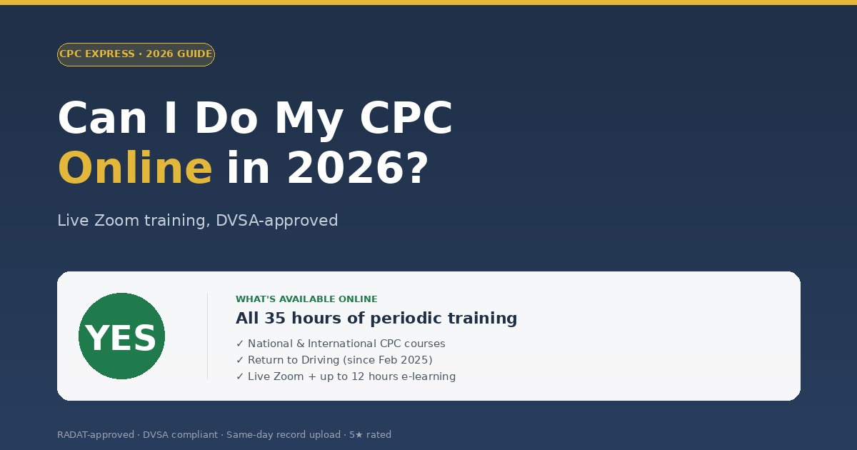 Can I do my Driver CPC online in 2026 - DVSA-approved live online training explained