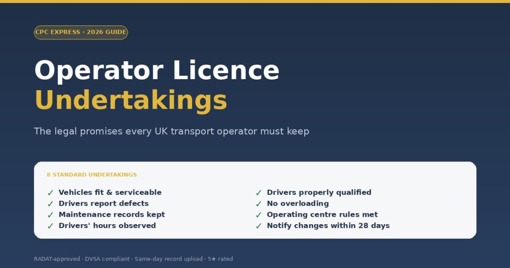 Operator licence undertakings explained - the legal promises every UK transport operator must keep